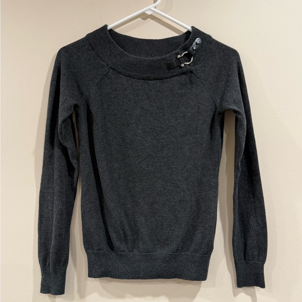 🔥Ralph Lauren Women's Charcoal Sweater with Buckle Detail🔥